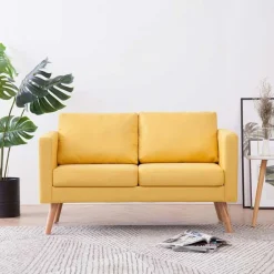 vidaXL Sofá de 2 plazas de tela Amarillo Online