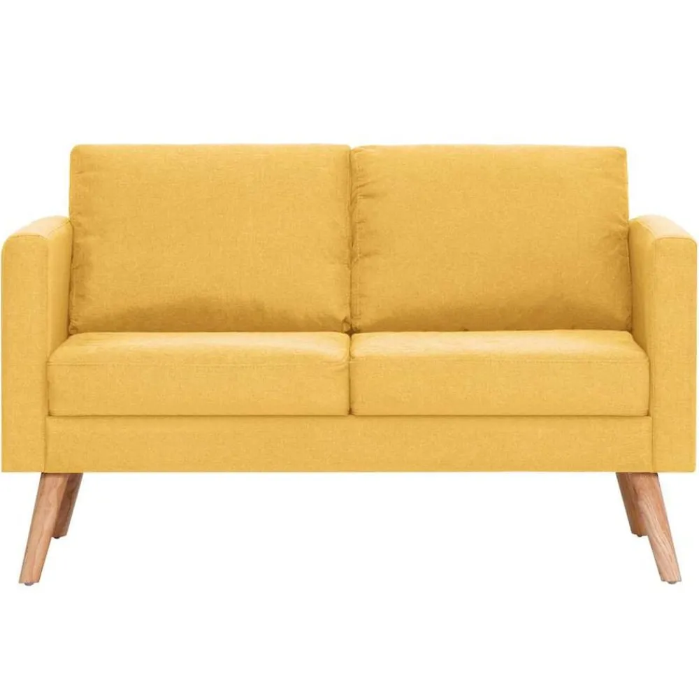 vidaXL Sofá de 2 plazas de tela Amarillo Online