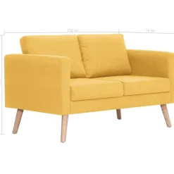 vidaXL Sofá de 2 plazas de tela Amarillo Online