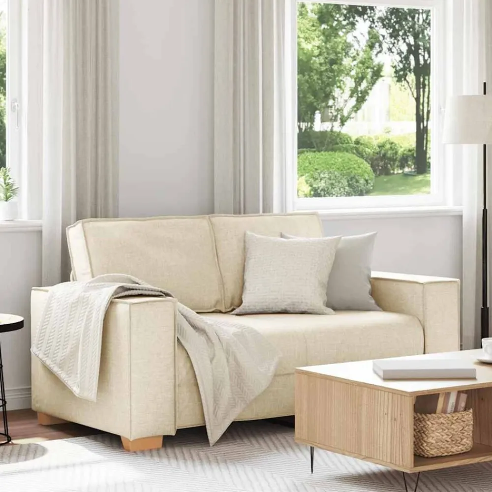 vidaXL Sofá de 2 plazas de lino, 160x78x84 cm Sale