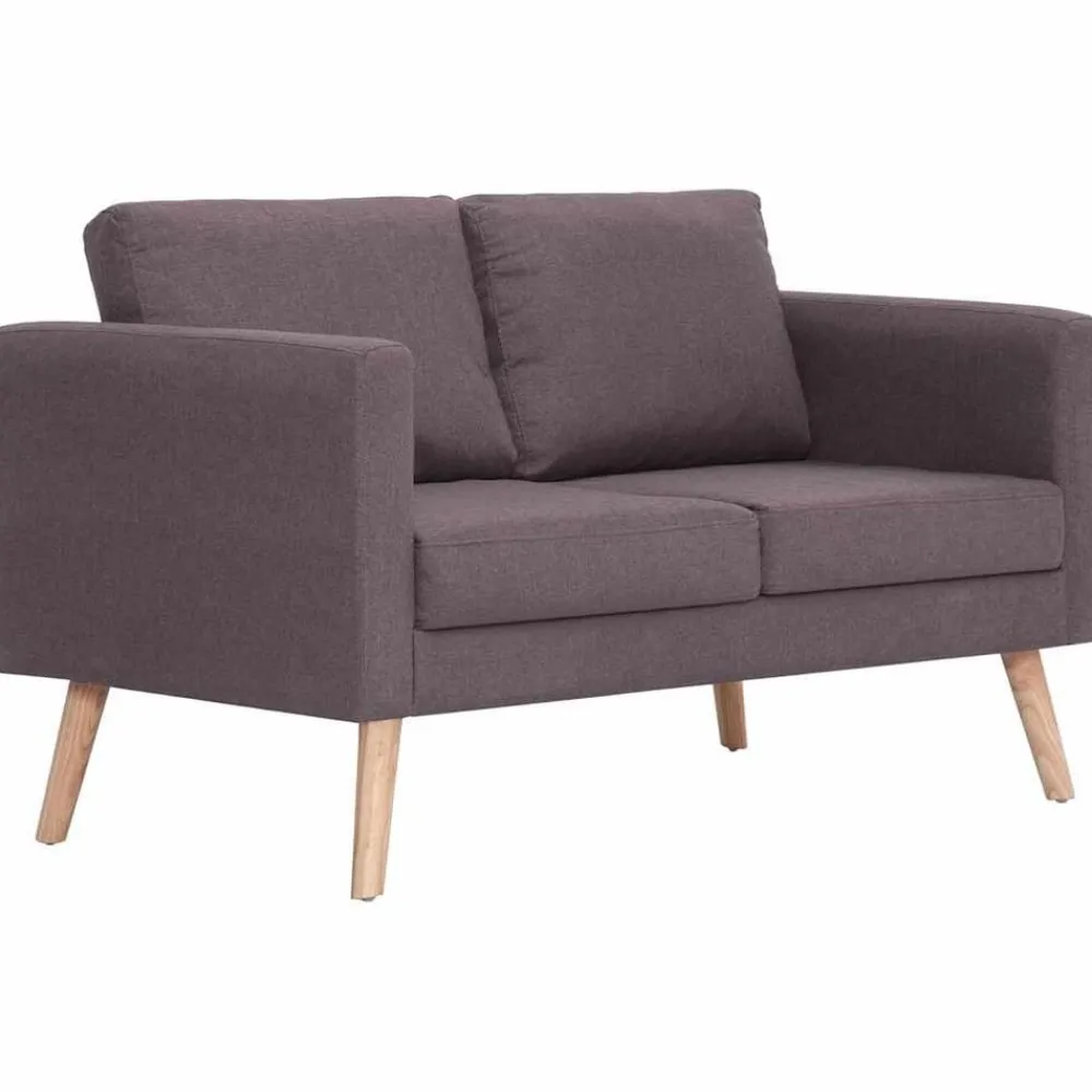 vidaXL Sofás-Sofá de 2 plazas de tela color gris taupe