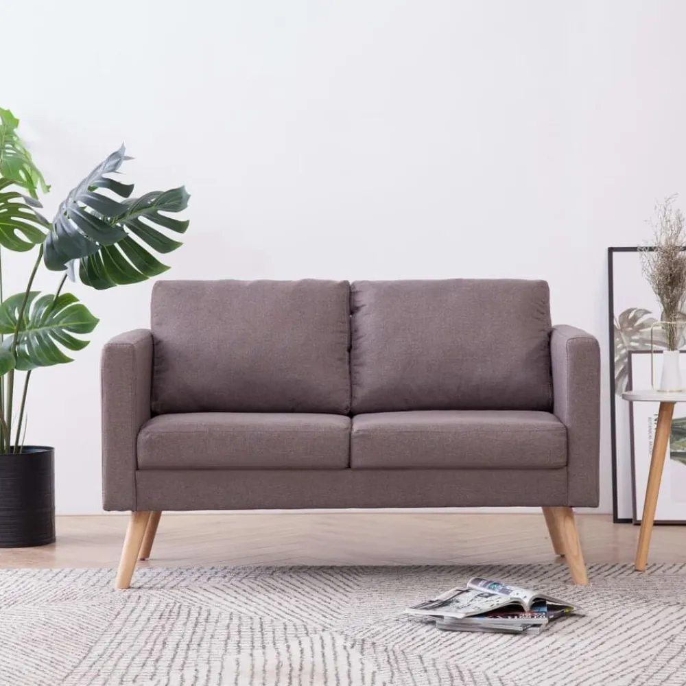 vidaXL Sofás-Sofá de 2 plazas de tela color gris taupe