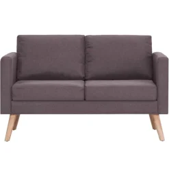 vidaXL Sofás-Sofá de 2 plazas de tela color gris taupe