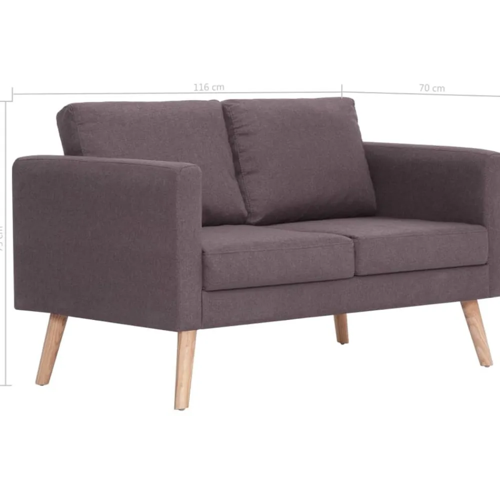 vidaXL Sofás-Sofá de 2 plazas de tela color gris taupe