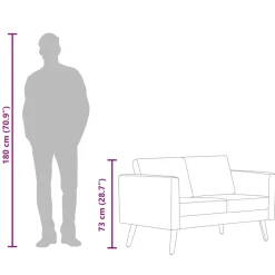 vidaXL Sofás-Sofá de 2 plazas de tela color gris taupe