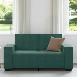 vidaXL Sofá de 2 plazas de terciopelo 160x78x84 cm Verde oscuro Hot