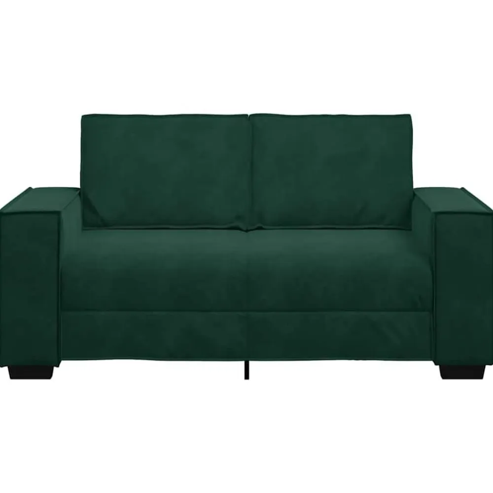 vidaXL Sofá de 2 plazas de terciopelo 160x78x84 cm Verde oscuro Hot