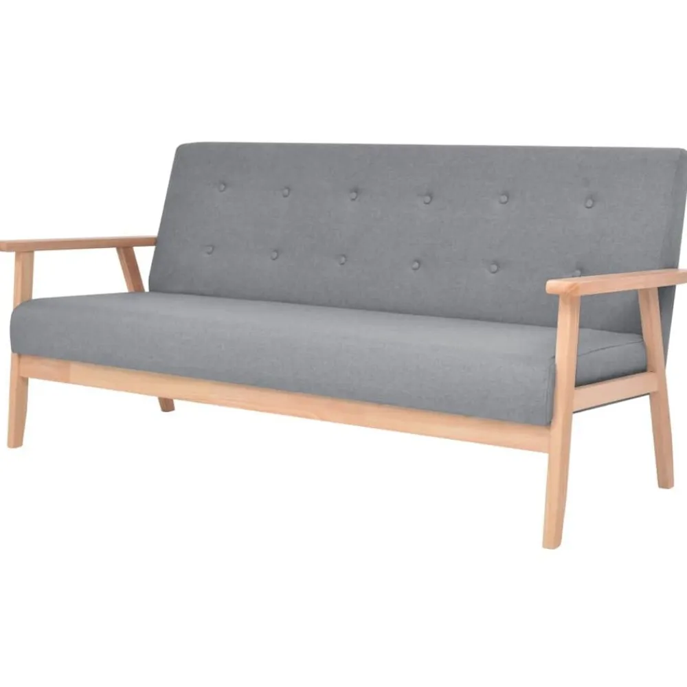 vidaXL Sofá de 3 plazas de tela Gris claro Discount