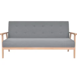 vidaXL Sofá de 3 plazas de tela Gris claro Discount