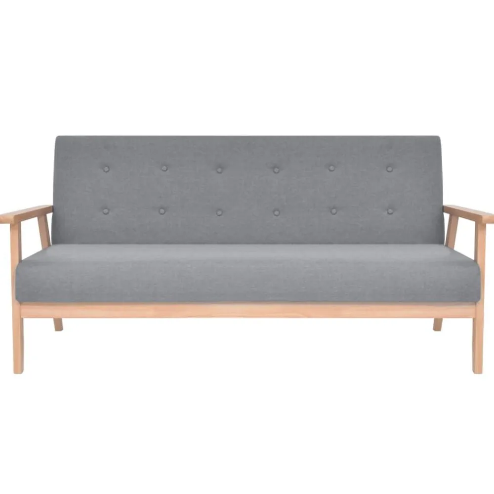vidaXL Sofá de 3 plazas de tela Gris claro Discount