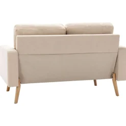 vidaXL Sofá de 2 plazas de tela Crema New