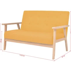 vidaXL Sofás-Sofá de 2 plazas de tela