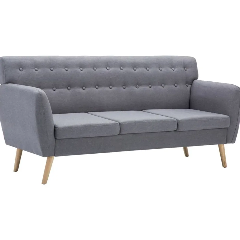 vidaXL Sofás-Sofá de 3 plazas tapizado de tela 172x70x82 cm