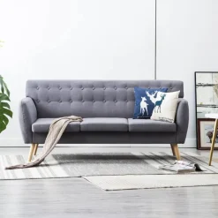 vidaXL Sofás-Sofá de 3 plazas tapizado de tela 172x70x82 cm