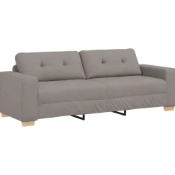 vidaXL Sofás-Sofá de 3 plazas Taupé 220 cm tela