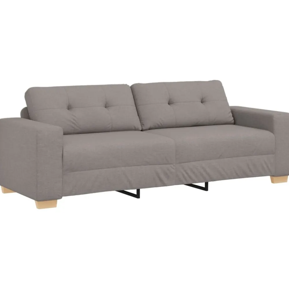 vidaXL Sofás-Sofá de 3 plazas Taupé 220 cm tela