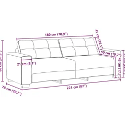 vidaXL Sofás-Sofá de 3 plazas Taupé 220 cm tela