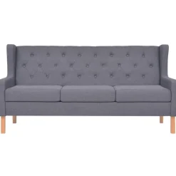 vidaXL Sofá de 3 plazas tela Gris New