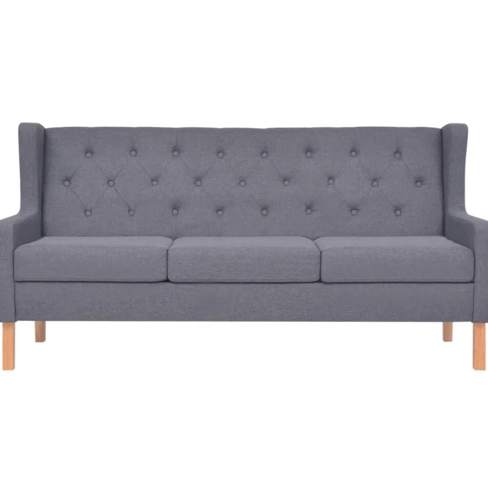 vidaXL Sofá de 3 plazas tela Gris New