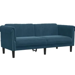 vidaXL Sofá de 2 plazas terciopelo Azul Best
