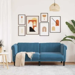vidaXL Sofá de 2 plazas terciopelo Azul Best