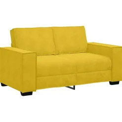 vidaXL Sofá de 2 plazas terciopelo 160x78x84 cm Amarillo Sale