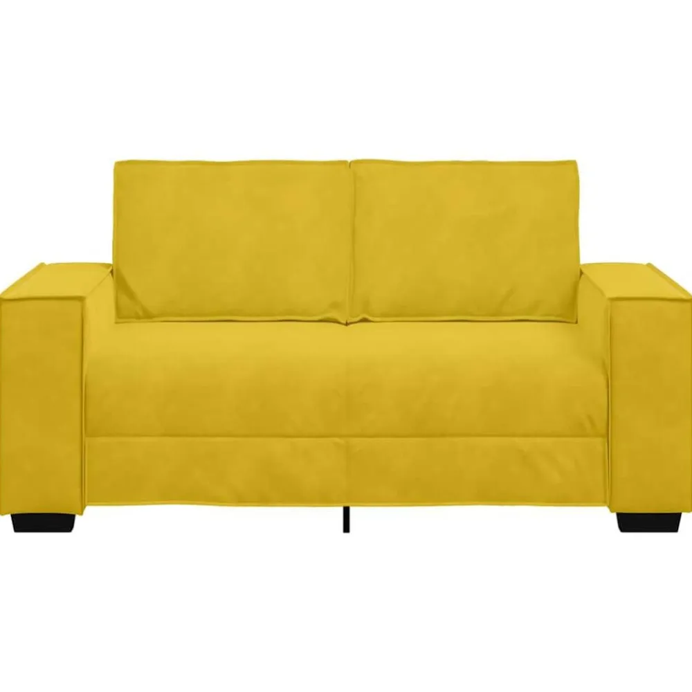 vidaXL Sofá de 2 plazas terciopelo 160x78x84 cm Amarillo Sale