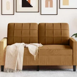 vidaXL Sofás-Sofá de 2 plazas terciopelo marrón 120 cm