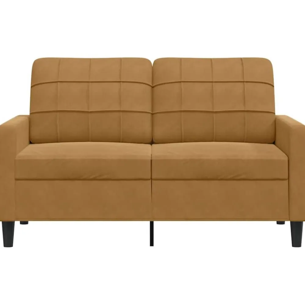 vidaXL Sofás-Sofá de 2 plazas terciopelo marrón 120 cm