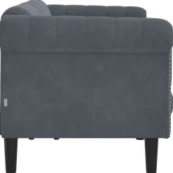vidaXL Sofá de 3 plazas terciopelo Gris oscuro Online