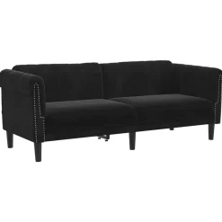 vidaXL Sofá de 3 plazas terciopelo Negro Best