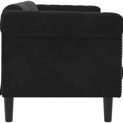 vidaXL Sofá de 3 plazas terciopelo Negro Best
