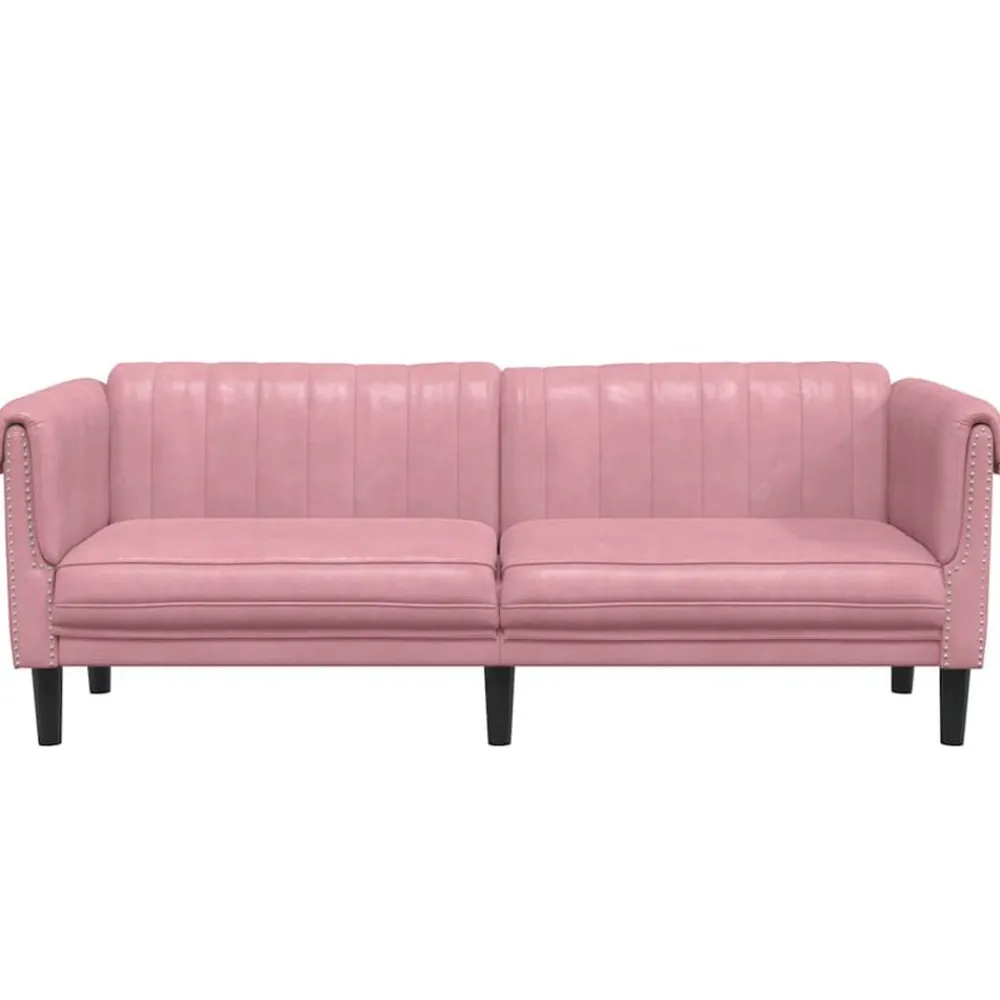 vidaXL Sofá de 3 plazas terciopelo Rosa Clearance