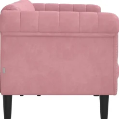 vidaXL Sofá de 3 plazas terciopelo Rosa Clearance