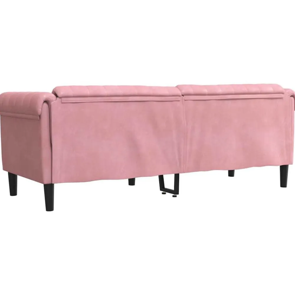 vidaXL Sofá de 3 plazas terciopelo Rosa Clearance
