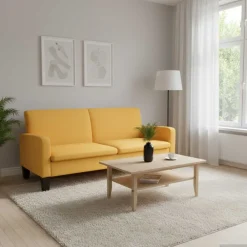 vidaXL Sofá de 3 plazas 180x65x76 cm Amarillo Best