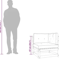 vidaXL Muebles De Jardín-Sofá de esquina de jardín cojines gris antracita madera pino