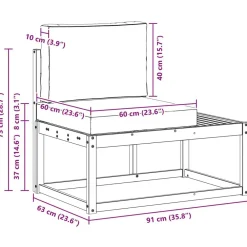 vidaXL Sofá de esquina exterior 91 x 63 x 73 cm Natural y antracita Outlet