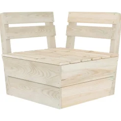 vidaXL Muebles De Jardín-Sofá de esquina seccional de palets madera abeto impregnada