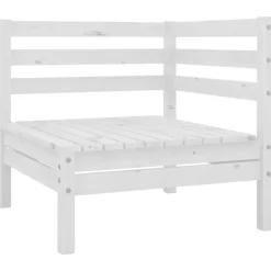 vidaXL Sofá de jardín 2 plazas madera maciza pino Blanco Hot