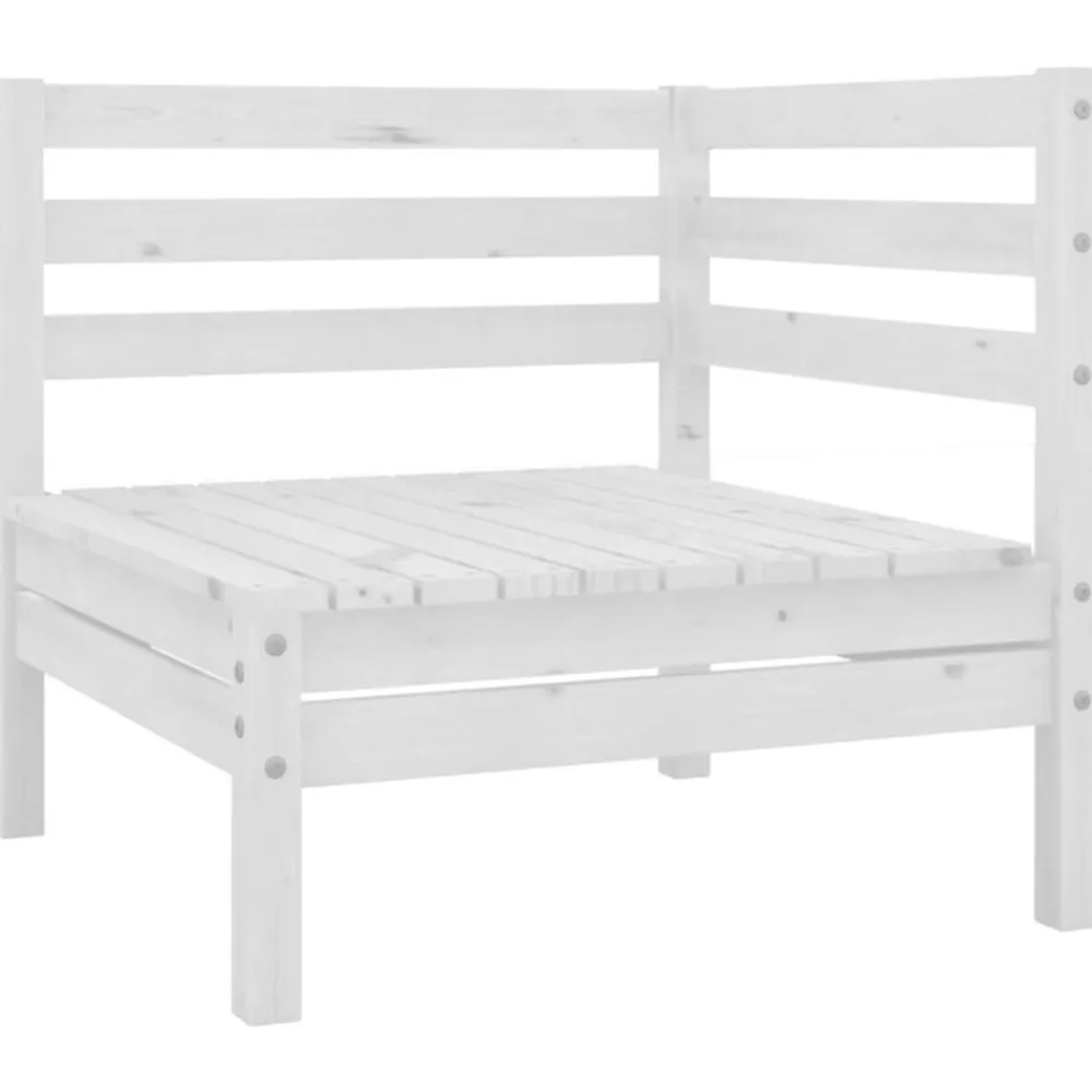 vidaXL Sofá de jardín 2 plazas madera maciza pino Blanco Hot