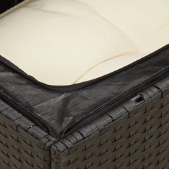 vidaXL Sofá de jardín 2 plazas con cojines ratán sintético negro Negro y crema Best