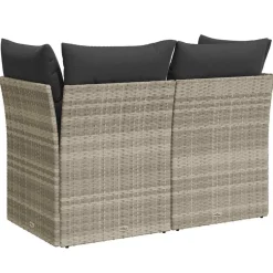 vidaXL Muebles De Jardín-Sofá de jardín con cojines 2 plazas ratán sintético