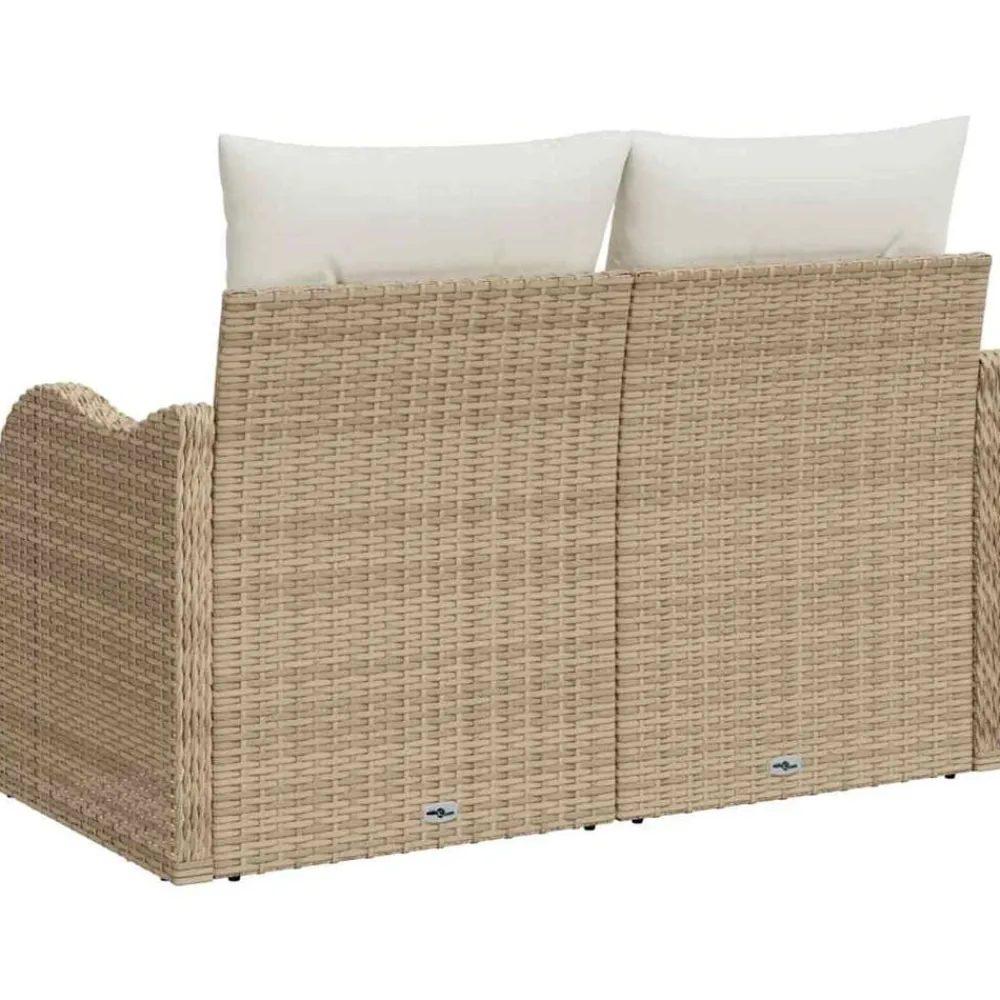 vidaXL Sofá de jardín con cojín Beige 121 x 62 x 69 cm ratán sintético beige y crema Best