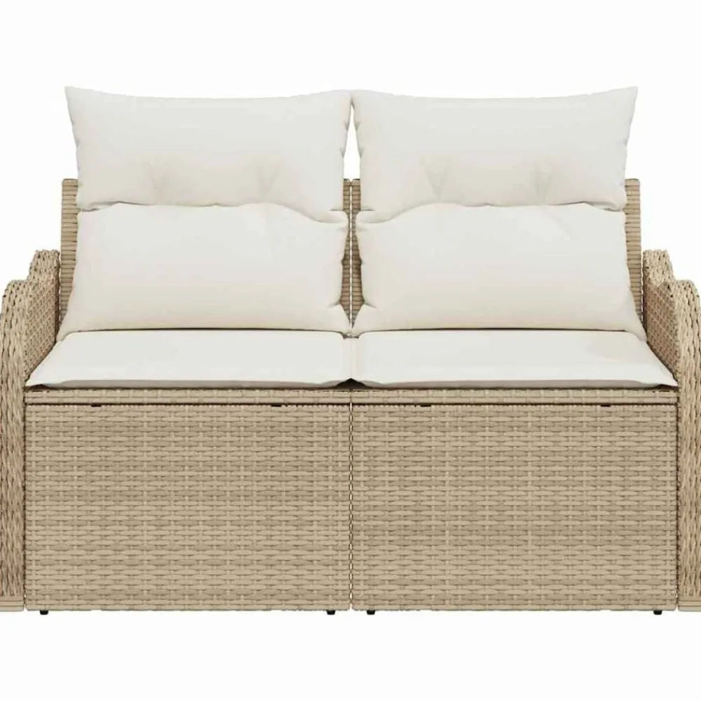vidaXL Sofá de jardín con cojín Beige 121 x 62 x 69 cm ratán sintético beige y crema Best
