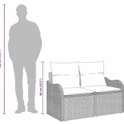 vidaXL Sofá de jardín con cojín Beige 121 x 62 x 69 cm ratán sintético beige y crema Best