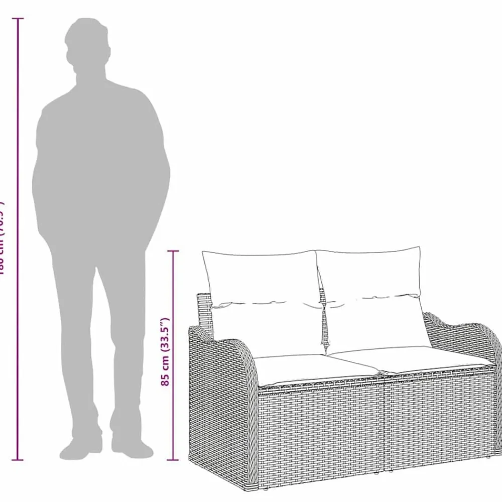 vidaXL Sofá de jardín con cojín Beige 121 x 62 x 69 cm ratán sintético beige y crema Best