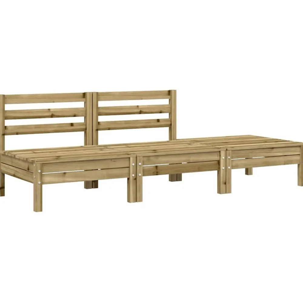 vidaXL Sofá de jardín con cojines y reposapiés 2 plazas Impregnado natural Clearance
