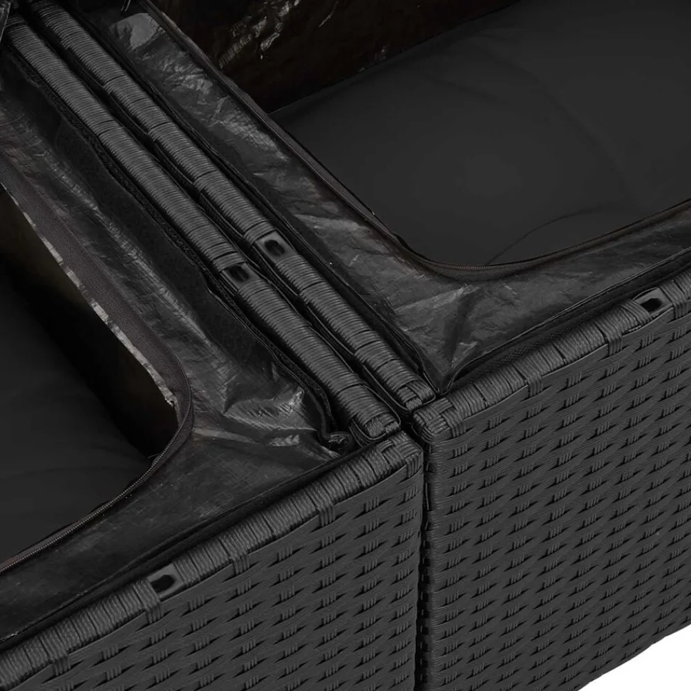 vidaXL Muebles De Jardín-Sofá de jardín con cojín 121 x 62 x 69 cm ratán sintético