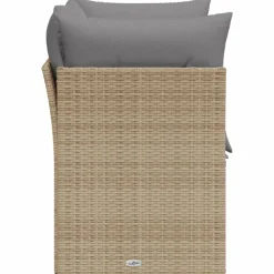 vidaXL Sofá de jardín con cojines de 2 plazas ratán sintético beige beige y gris Best